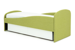 Детская мягкая кровать с ящиком Бельмарко Letmo авокадо рогожка