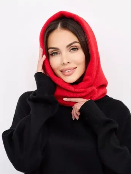 Капор зимний вязаный капюшон на флисе