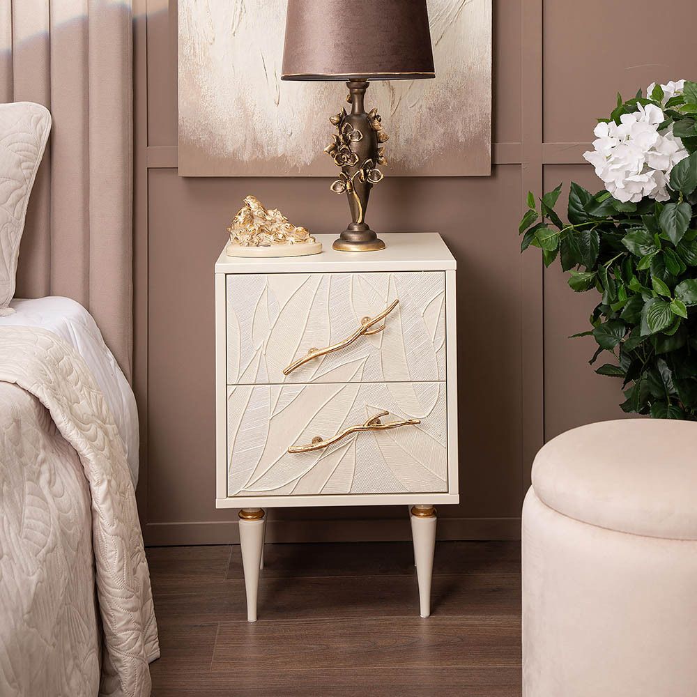 Тумба Арт Колор leaves Классик Голд Кремовый белый