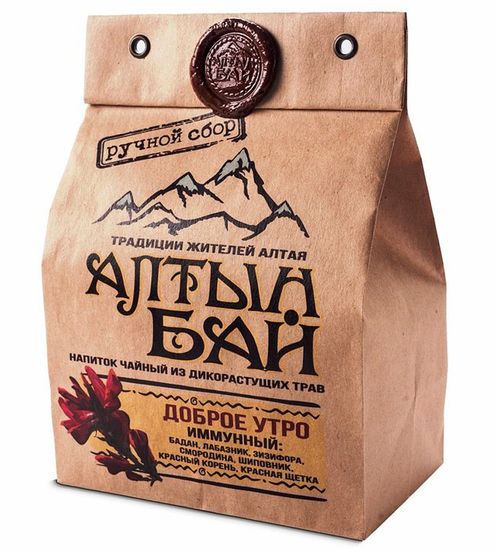 Чайный напиток "Доброе утро" (иммунный) 100г. (бадан, лабазник, зизифора, смородина, шиповник, красный корень, красная щетка)