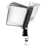 Демосистема настольная на 10 панелей, со струбциной, с 10 серыми панелями А4, BRAUBERG, 231239