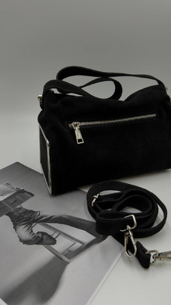 Сумка женская натуральная замша артикул 083-5 цвет "чёрный"