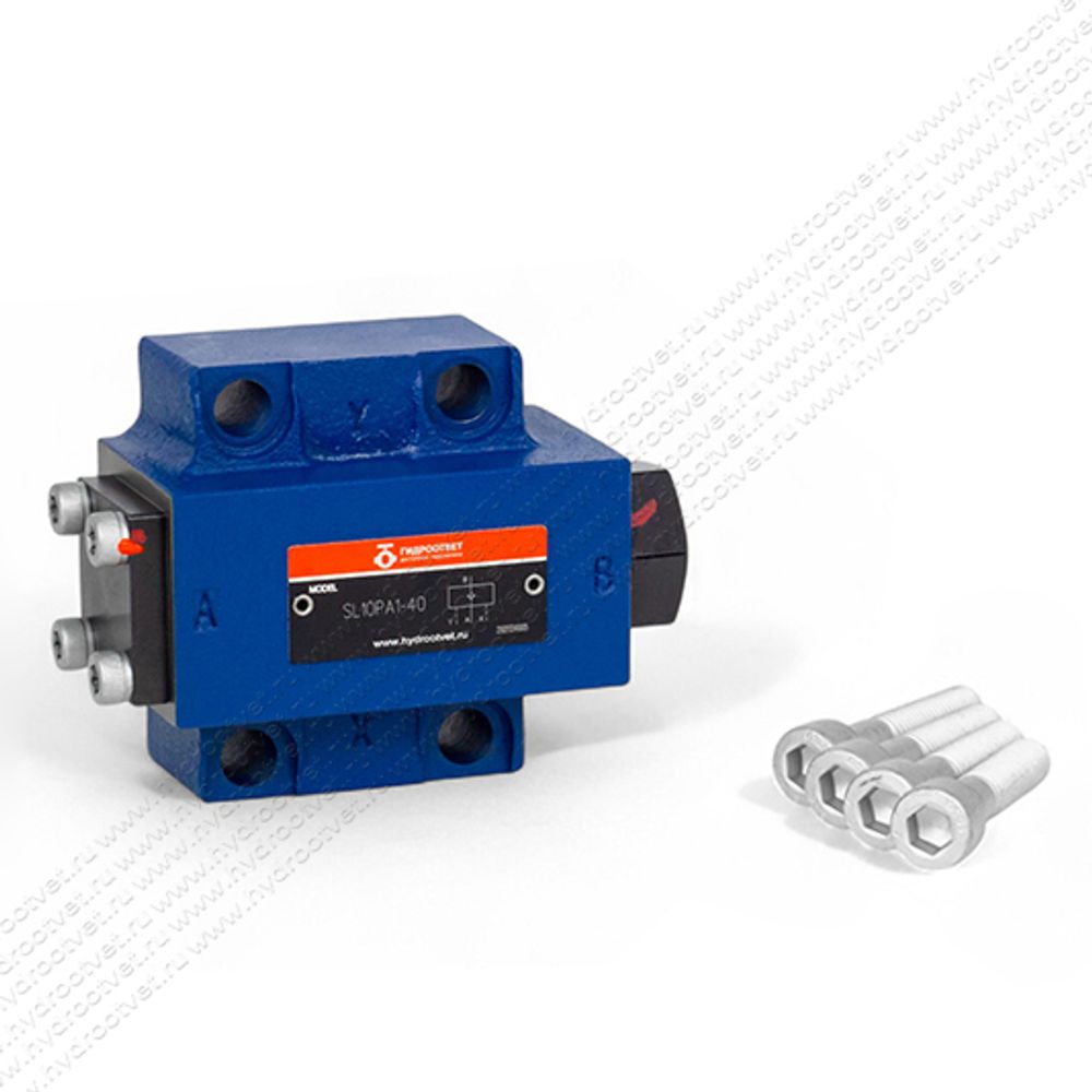 SL10PA1-40 - Гидрозамок для монтажа на плиту Ду10, дренаж - L = есть, А = с предварительным открытием (стандартный вариант), давление открытия 1,5 бар