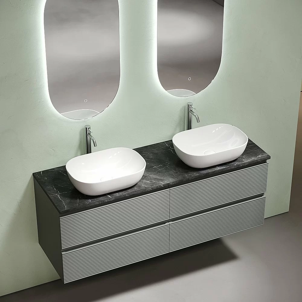 Столешница Sancos 140 TT140A1X с отверстием под смеситель, черный мрамор