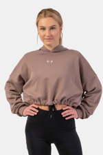Худи LOOSE FIT CROP HOODIE ICONIC 421 Коричневая