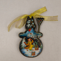 Сувенир Снеговик "По-щучьему веленью" с росписью Палех в коробке