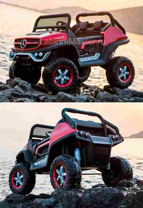 Детский электромобиль "Mercedes" UNIMOG красный
