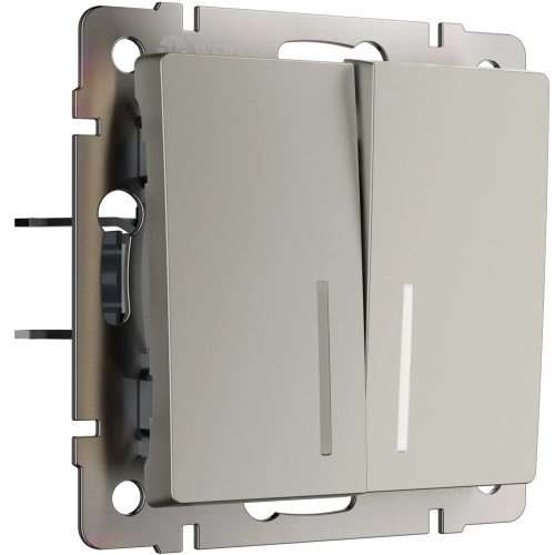 Выключатель двухклавишный с подсветкой (дымчатый) W1220104