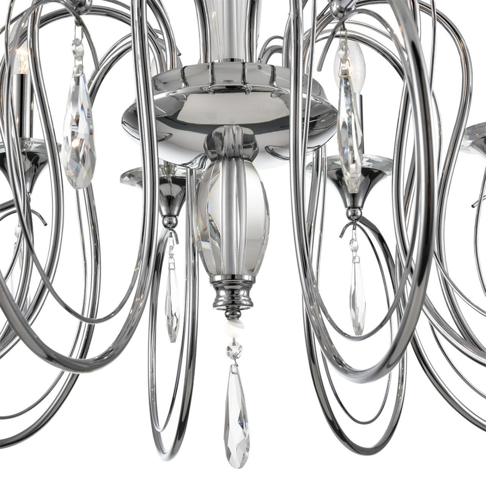 8032/10 CLASSI LN25 20 хром, металл/хрусталь Люстра подвесная Е14 10*40W 220V LAOKA