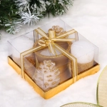 Свечи новогодние «Зимняя сказка» 11.5*11.5*5см (набор 5шт), Золото