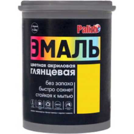 №605 Эмаль акриловая глянцевая Palizh (1.0кг) желтая