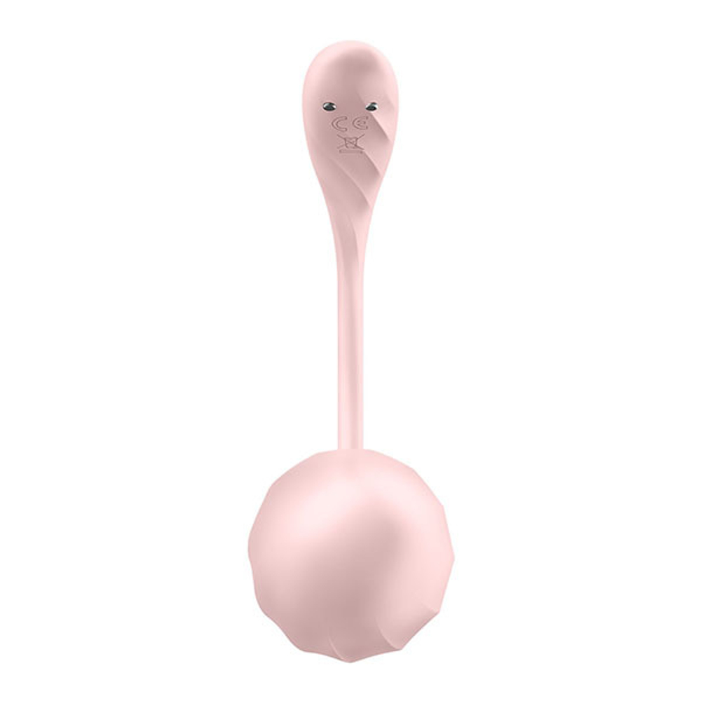 Розовое виброяйцо с пультом ДУ 23см Satisfyer Ribbed Petal 4002774