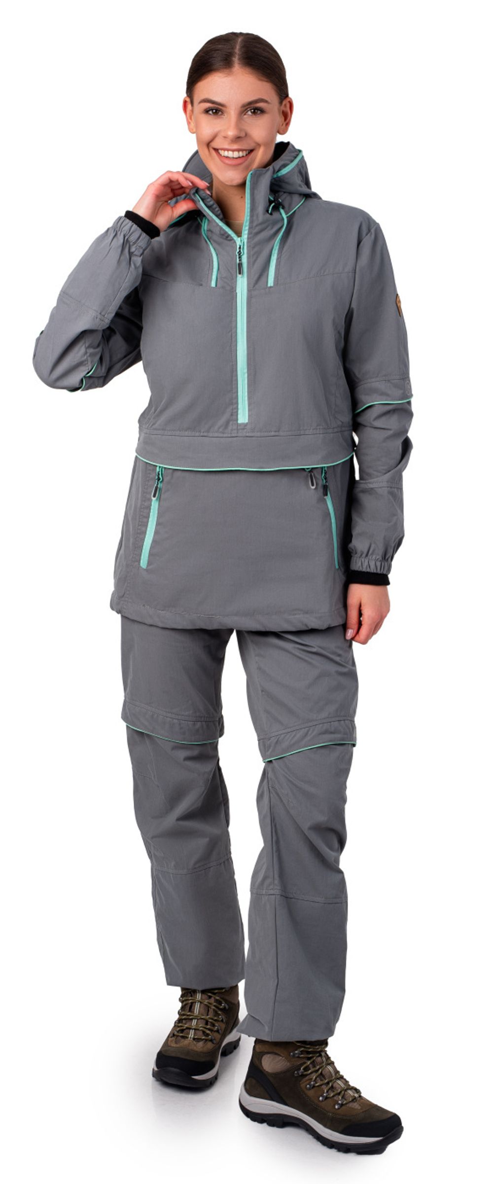 Костюм женский «Элит Барьер NEW» (смесовая, светло-серый, мята) Орион