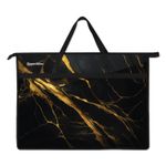 Папка для рисунков и чертежей с ручками BRAUBERG А3,пластик,молния сверху, Black&gold marble, 272232