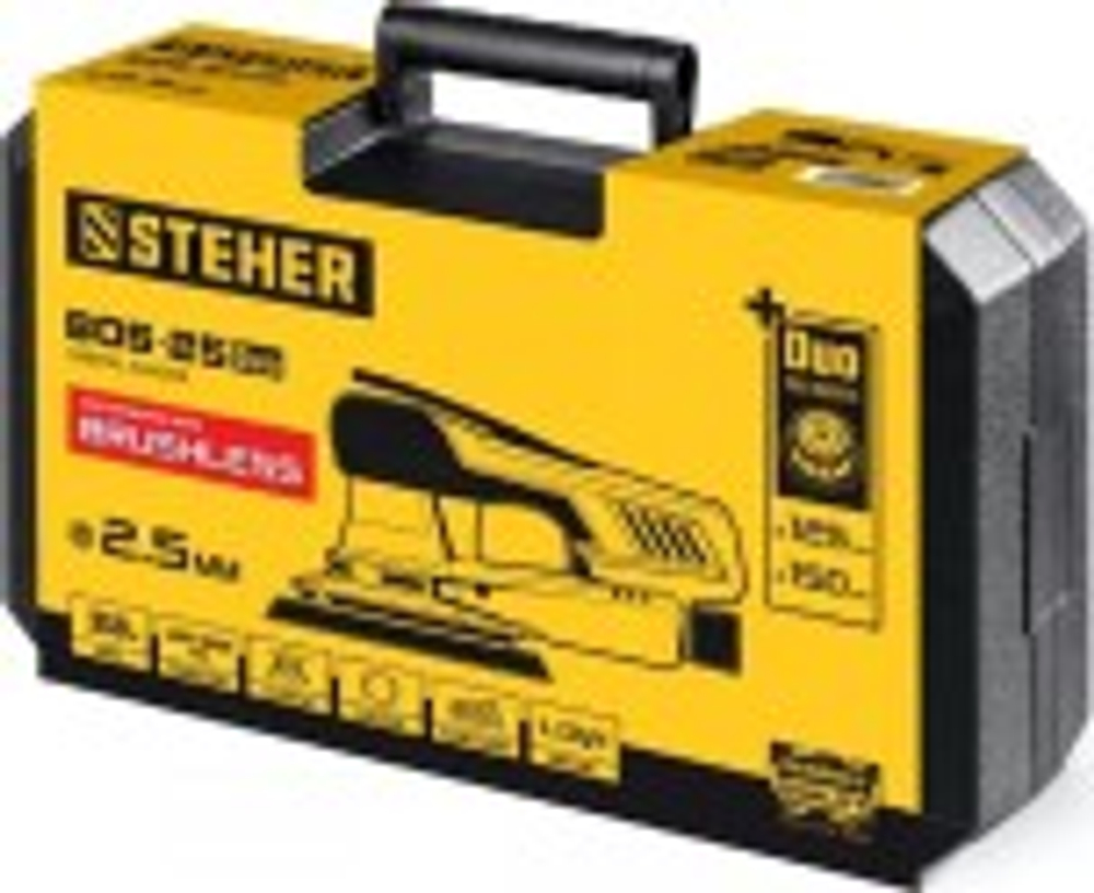 Виброшлифмашина эксцентриковая сетевая Steher BOS-25 duo