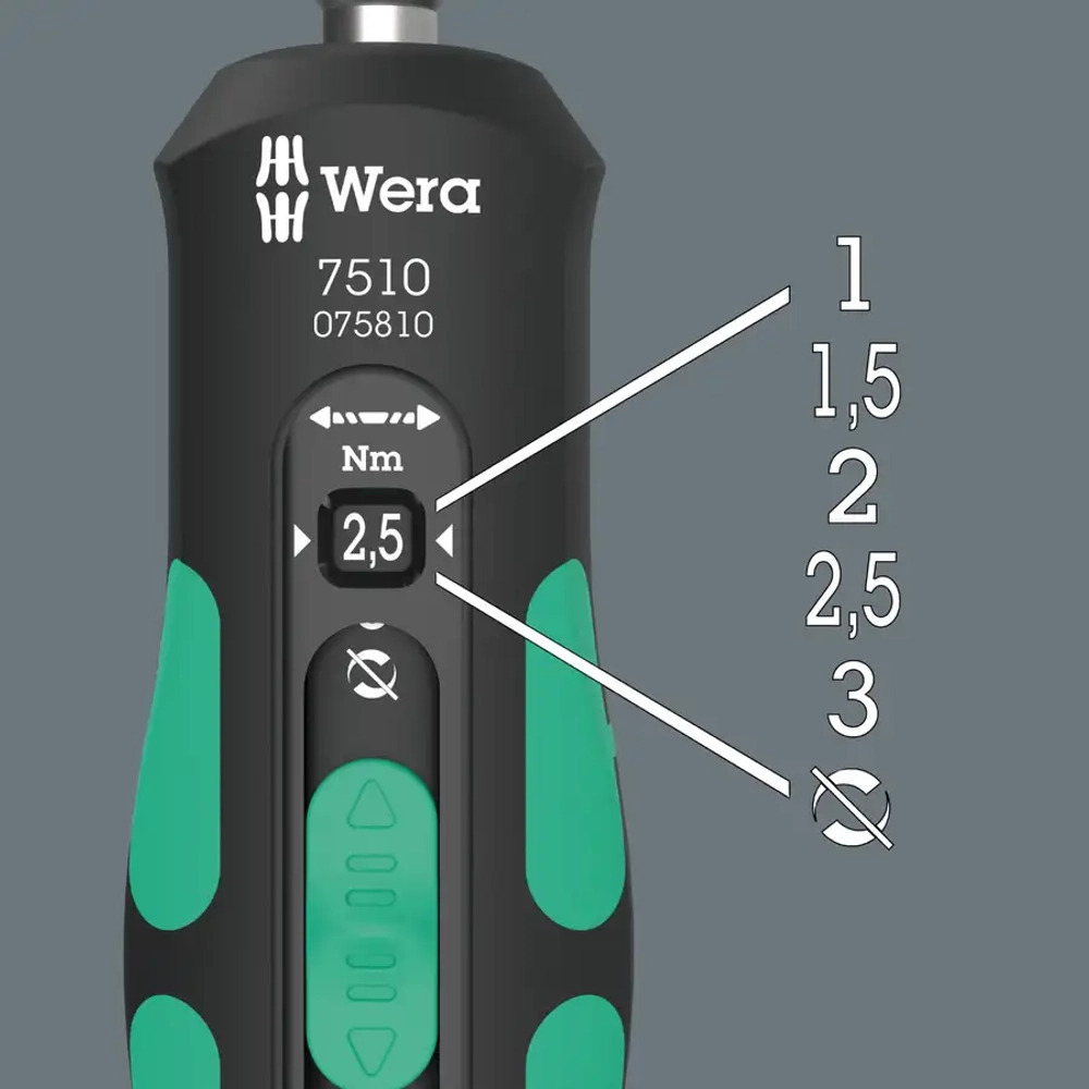 Динамометрическая отвёртка 7510 Kraftform Safe-Torque Speed 1—3 Н·м WERA 05075810001