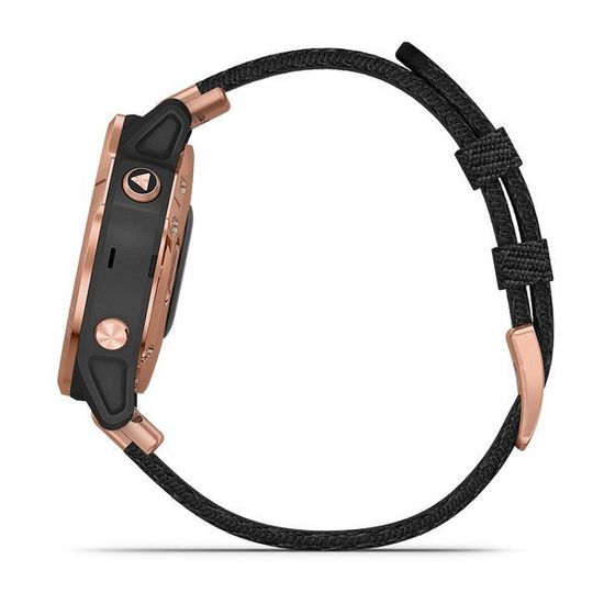 Мультиспортивные часы Garmin Fenix 6S Sapphire - розовое золото с черным нейлоновым ремешком 010-02159-37