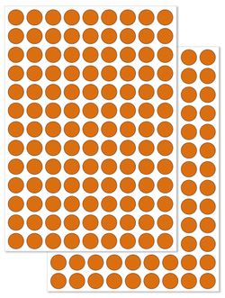Оранжевые виниловые наклейки для упаковки и маркировки Policomprint M20, 12 мм. 234 шт.