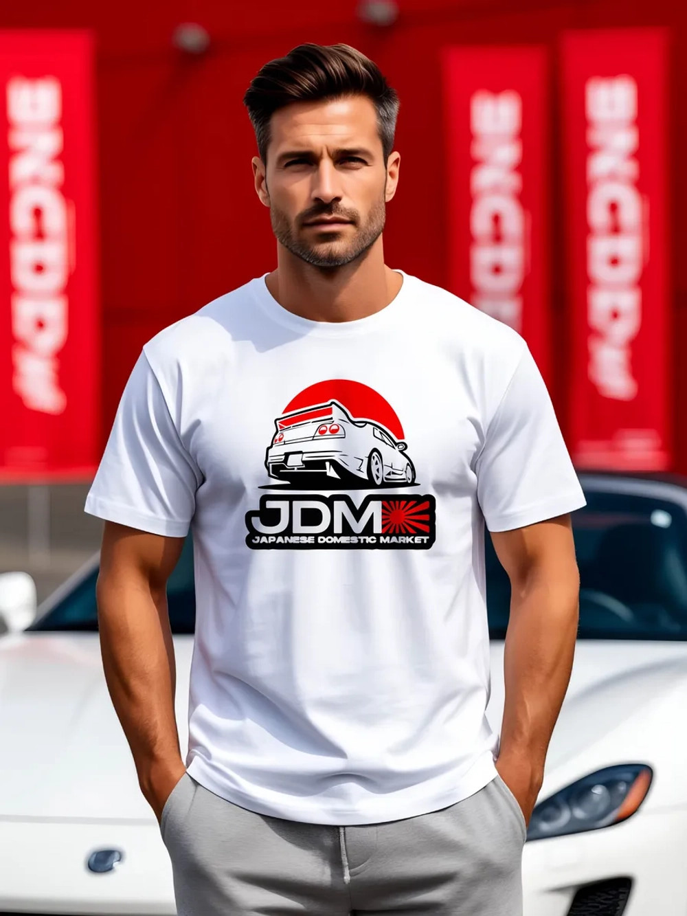 Футболка мужская y2k с принтом машиной