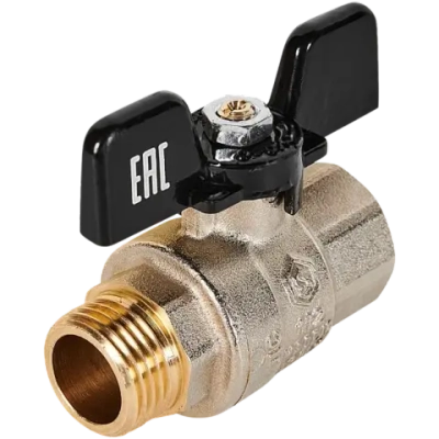 Кран шаровой STOUT полнопроходной 1/2" внутренняя-наружная (бабочка)