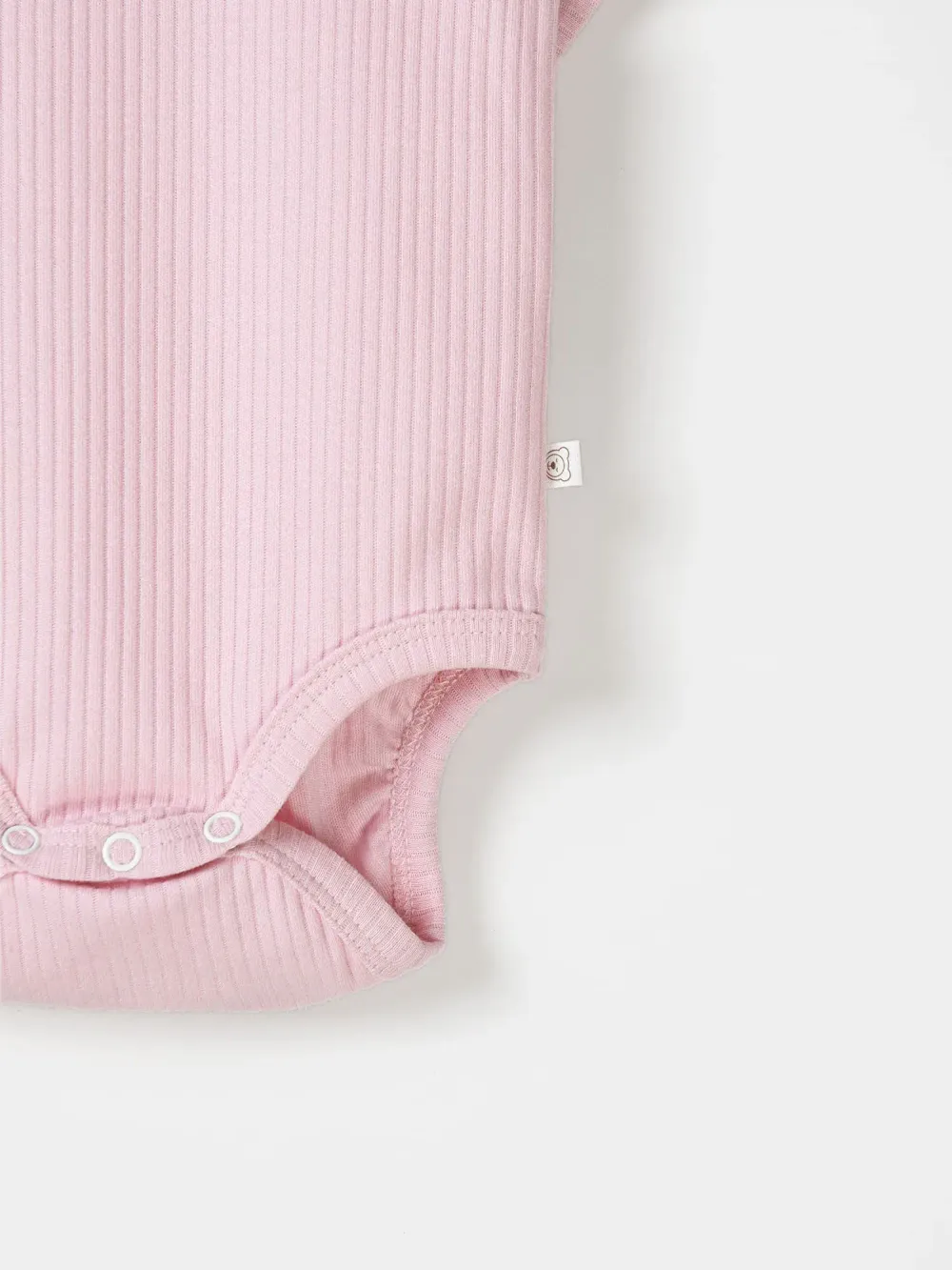 Боди с коротким рукавом "Пудра" из хлопка в рубчик 0+