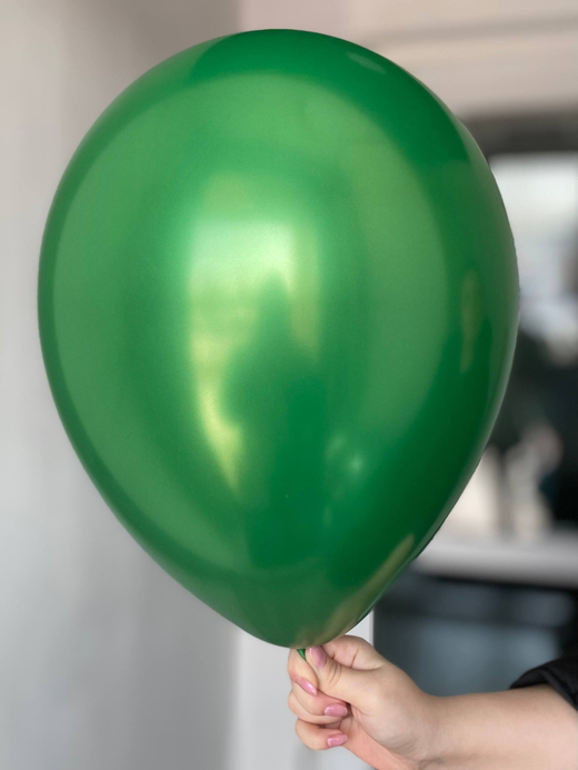Воздушный шар однотонный Хром Сатин зеленый Е ПАЛИТРА №4095