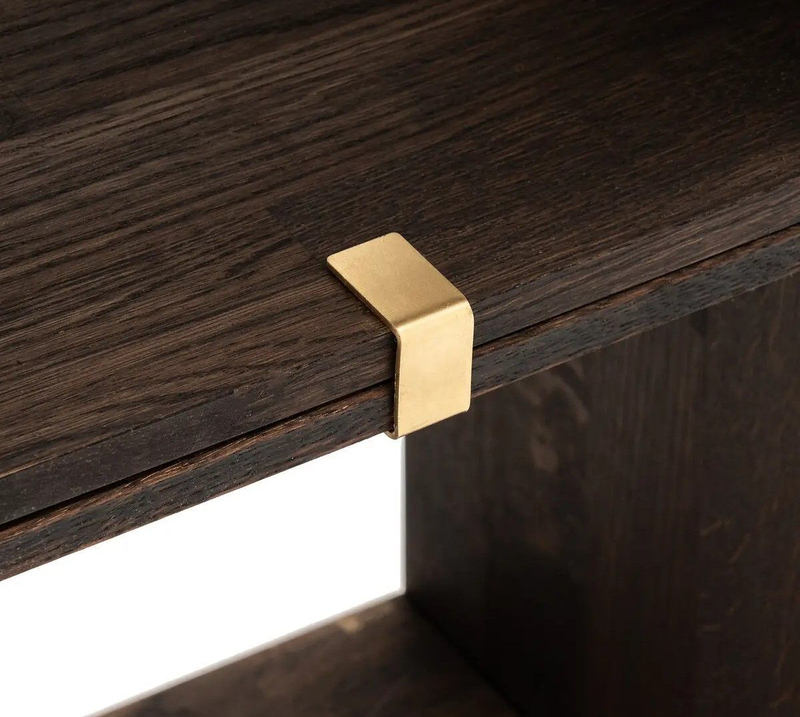 Полка Эдгар 1 секция из массива дуба, черная