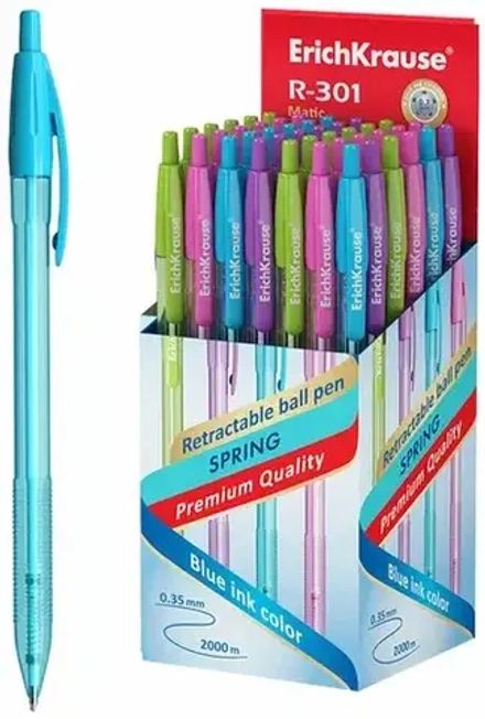 Шариковая ручка автоматическая синяя 0,35 мм ErichKrause 58091