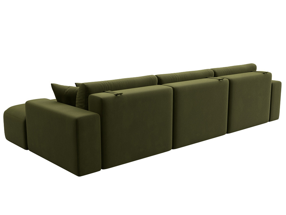 Диван угловой Лига-036 НПБ Классик Лонг правый угол МИКРОВЕЛЬВЕТ Зеленый