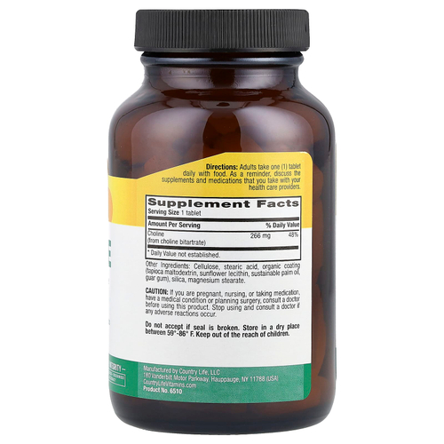 Country Life, холин, 100 таблеток