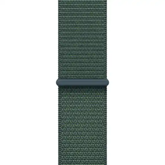 Умные часы Apple Watch SE 2024, 44 мм, корпус из алюминия цвета «сияющая звезда», спортивный браслет зеленого цвета (MXEW3)