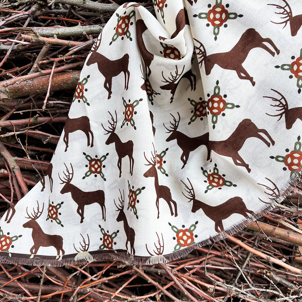 Шаль 120*120см, НОРДИК на белом