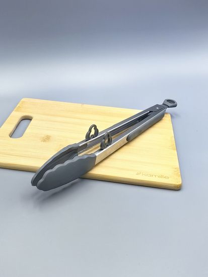 Щипцы силиконовые 30,5 см. Kamille КМ 7512 с ручками из нержавеющей стали