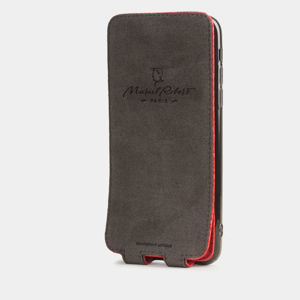 Special order: Чехол для iPhone 11 Pro Max из натуральной кожи ящерицы, кораллового цвета