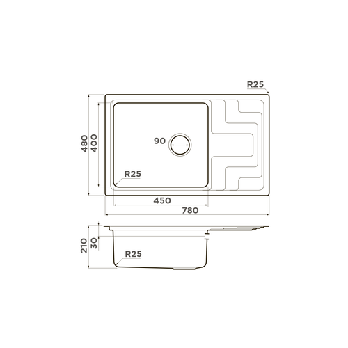 кухонная мойка Omoikiri Mizu 78-LB-IN нерж. сталь/нержавеющая сталь