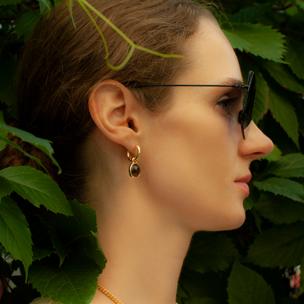Серьги Fiore Luna TIGER EYE LE1115 BR/G