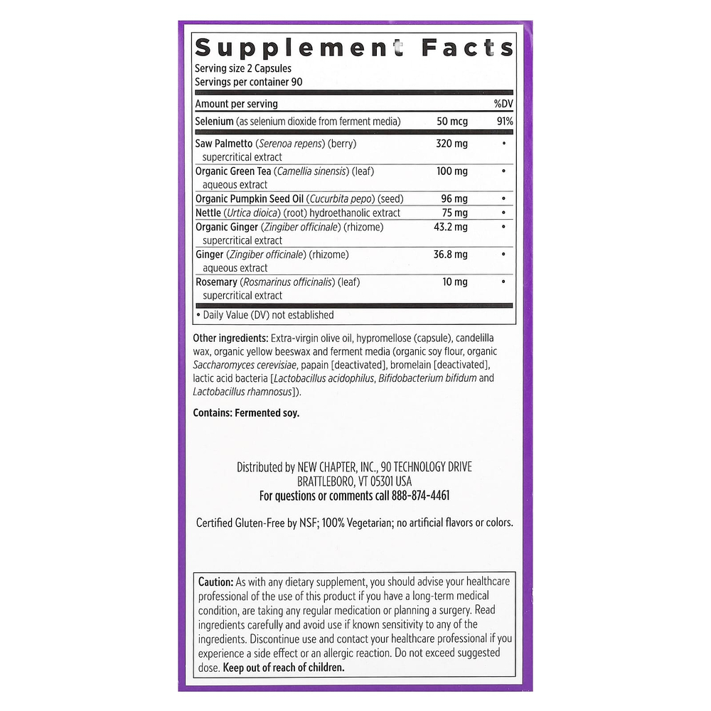 New Chapter, Prostate 5LX, 180 вегетарианских капсул