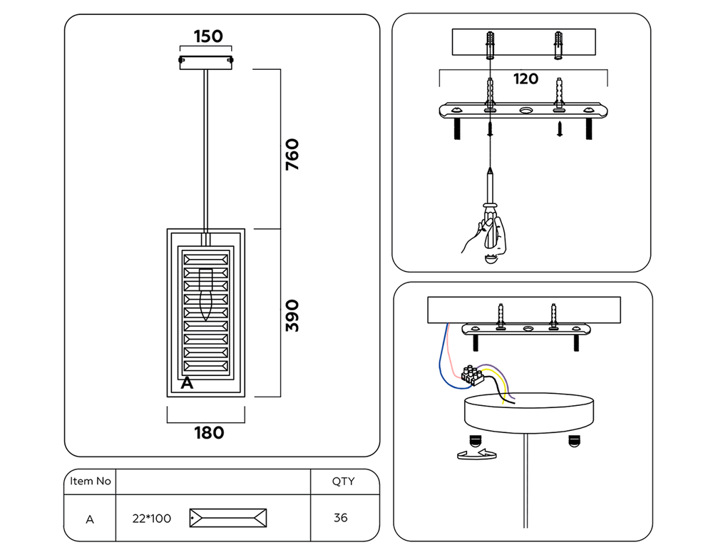Ambrella Подвесной светильник с хрусталем Traditional TR5042