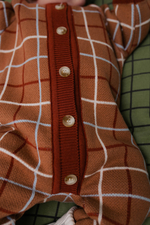 Комбинезон вязаный (клетка терракот)