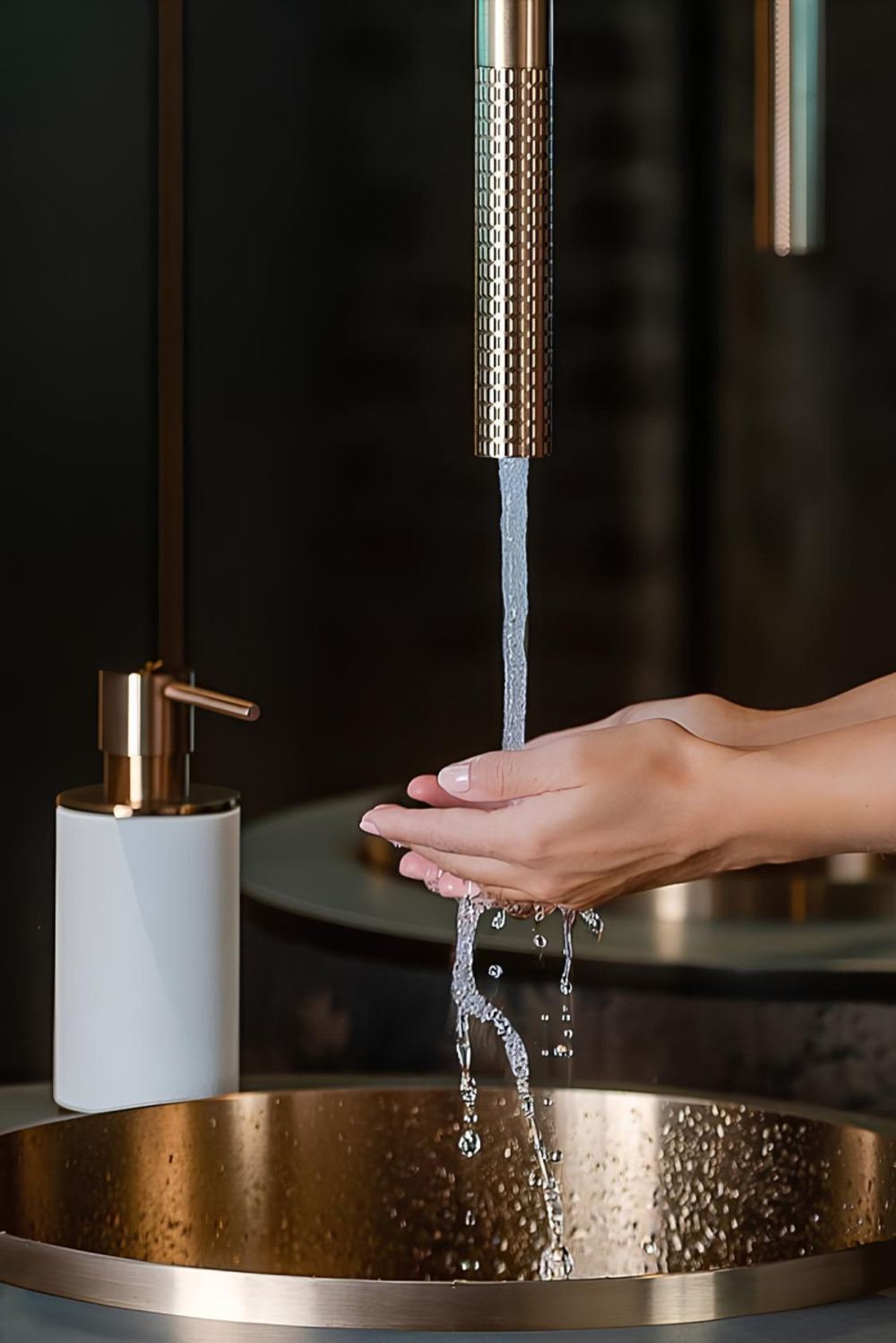 Дозатор Gessi316, настольный, ⌀75хh190 мм, цвет White/Copper Brushed PVD