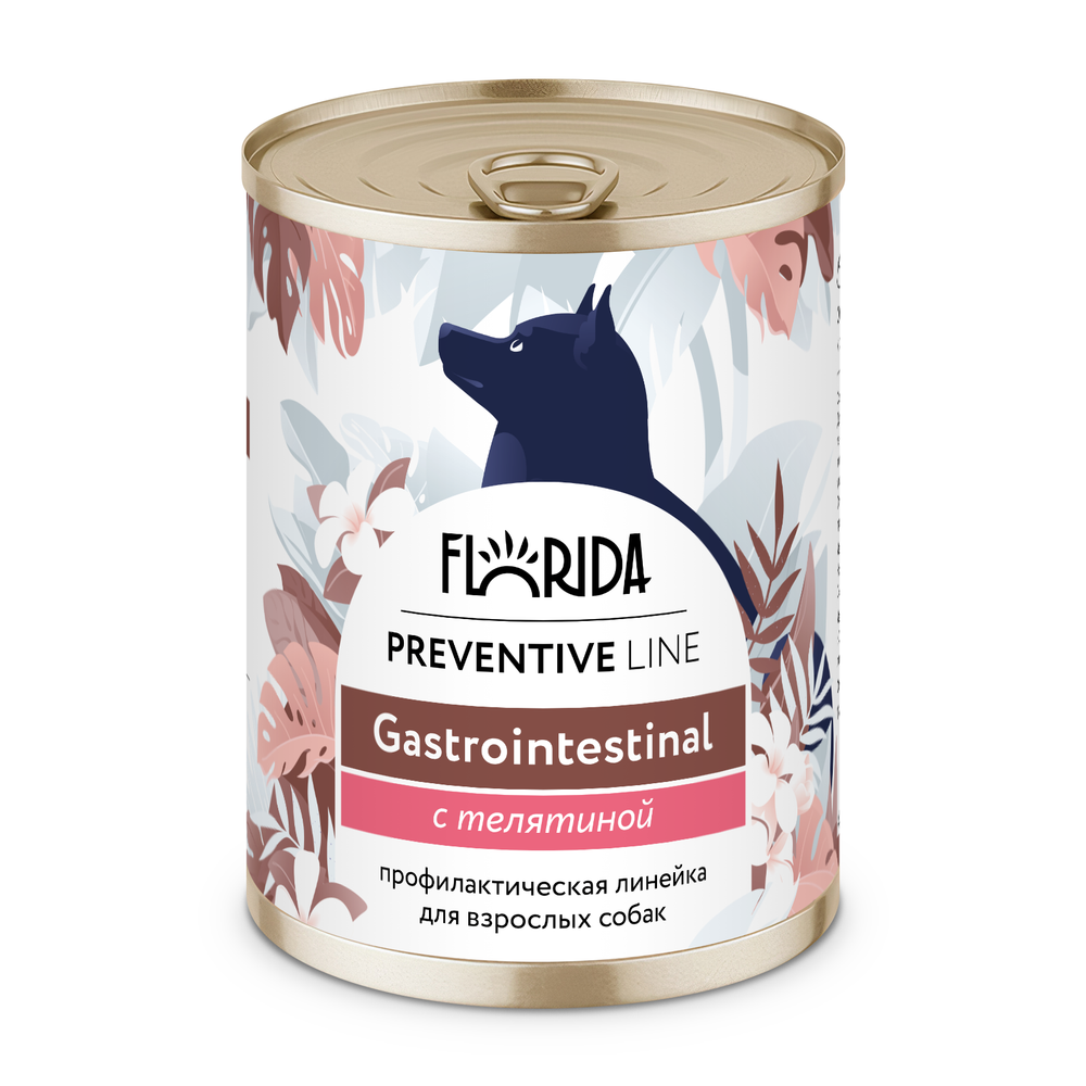 FLORIDA Gastrointestinal Консервы для собак при расстройствах пищеварения, с телятиной 0,34 кг. х 1 шт.