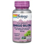 Solaray, Vital Extracts, гинкго билоба, 60 мг, 60 растительных капсул