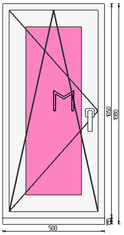 Пластиковое окно 1050 х 500 ТермА Эко + Москитная сетка