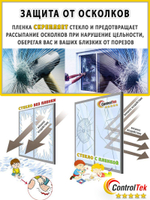 Пленка для окон декоративная CRYSTAL WHITE ControlTek, на отрез (ширина рулона 1,22 м.)