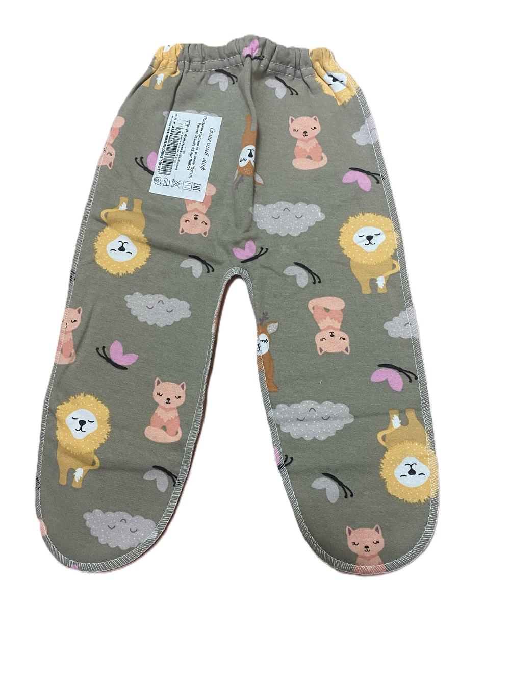 Ползунки на резинке из футера (100% хлопок с начесом) швы наружу на рост 62 см