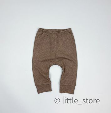 Штанишки хлопковые "Зима в лесу" коричневый меланж