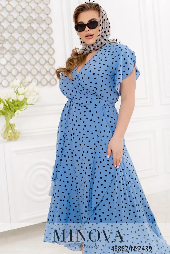 Платье 2439-голубой Minova