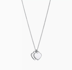 Подвеска из серебра 925 , 2 сердца, Tiffany, Тиффани, бирюзовое💠В наличии