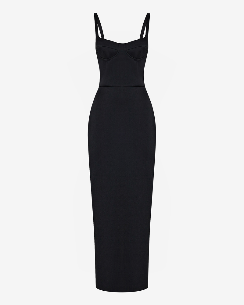 Платье-бюстье макси из сатина