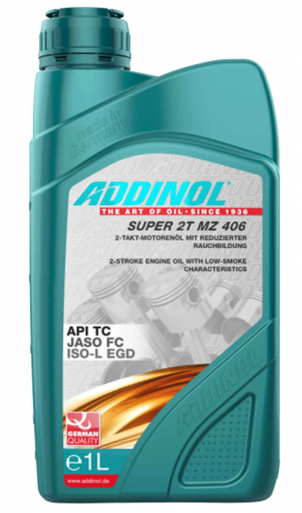 Масло моторное для 2х тактныхдвигателей п/синт. ADDINOL Super 2T MZ 406, канистра 1л